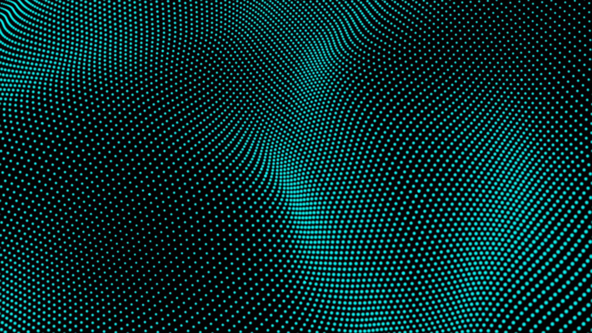 Abstract flowing field of blue data points